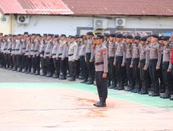 Kapolres Gowa Pimpin Upacara Korps Raport Kenaikan Pangkat Perwira Pengabdian