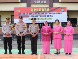 Kapolres Gowa Pimpin Upacara Korps Raport Kenaikan Pangkat Perwira Pengabdian