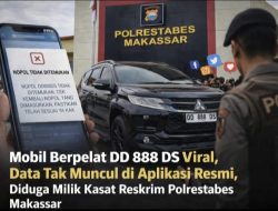 Mobil Berpelat DD 888 DS Viral, Data Tak Muncul di Aplikasi Resmi, Diduga Milik Kasat Reskrim Polrestabes Makassar