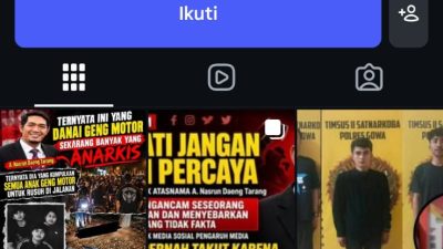 Akun IG “Makassar Terekam” Resmi Dilaporkan Karna Membuat Peta Komflik Dengan Memposting Tuduhan A Nasrun Dg Tarang Danai Geng Motor